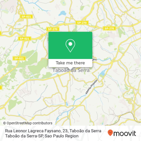 Rua Leonor Lagreca Faysano, 23, Taboão da Serra Taboão da Serra-SP map