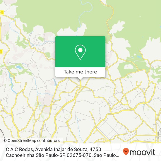 Mapa C A C Rodas, Avenida Inajar de Souza, 4750 Cachoeirinha São Paulo-SP 02675-070