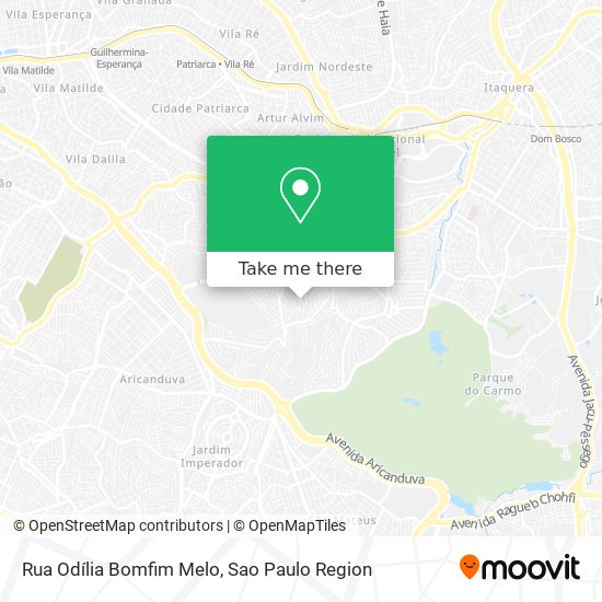 Mapa Rua Odília Bomfim Melo