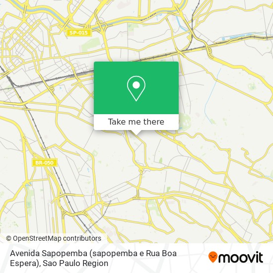 Avenida Sapopemba (sapopemba e Rua Boa Espera) map