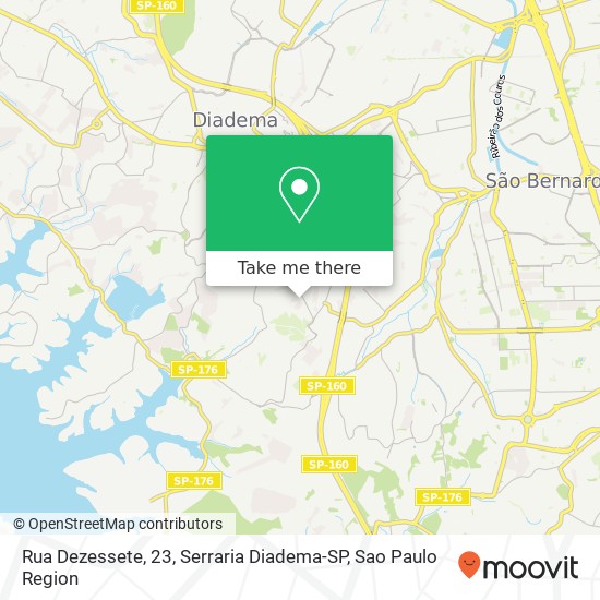 Rua Dezessete, 23, Serraria Diadema-SP map