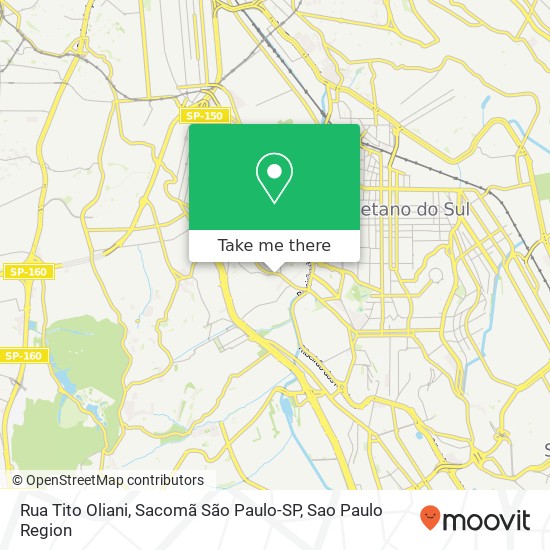 Rua Tito Oliani, Sacomã São Paulo-SP map