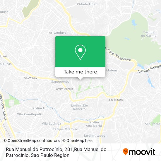 Mapa Rua Manuel do Patrocínio, 201,Rua Manuel do Patrocínio