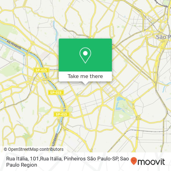 Mapa Rua Itália, 101,Rua Itália, Pinheiros São Paulo-SP