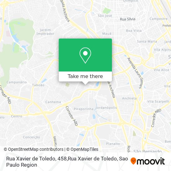 Mapa Rua Xavier de Toledo, 458,Rua Xavier de Toledo