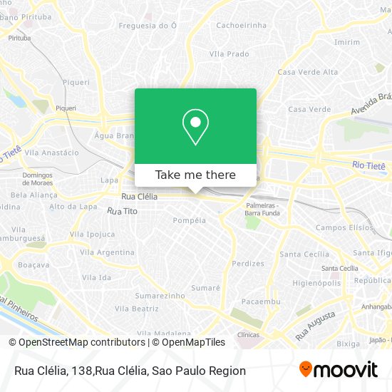 Mapa Rua Clélia, 138,Rua Clélia