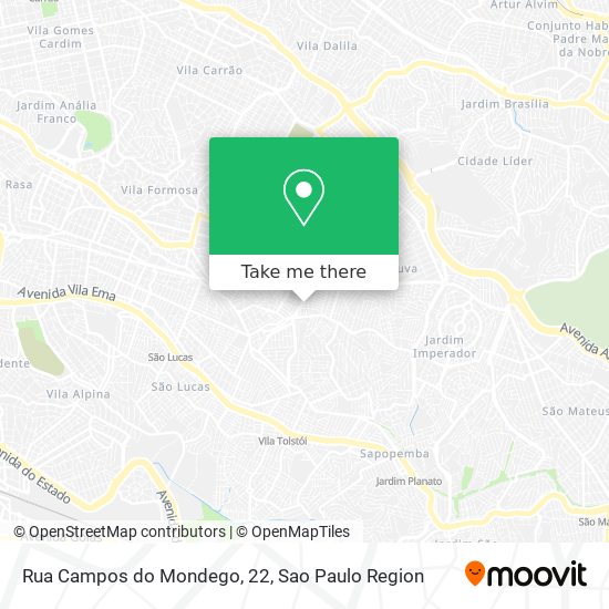 Mapa Rua Campos do Mondego, 22