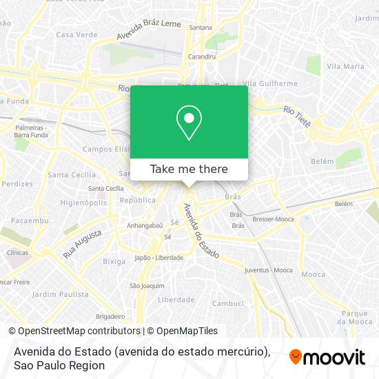 Mapa Avenida do Estado (avenida do estado mercúrio)