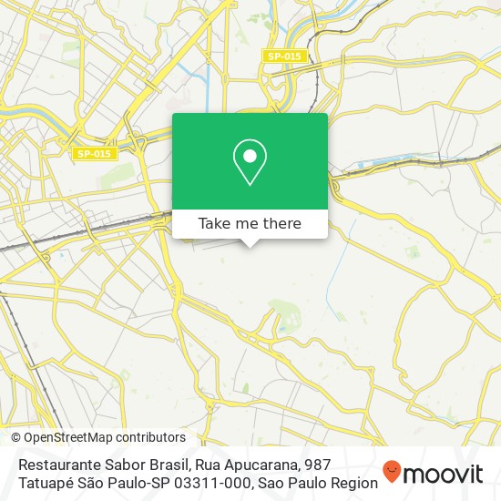 Restaurante Sabor Brasil, Rua Apucarana, 987 Tatuapé São Paulo-SP 03311-000 map