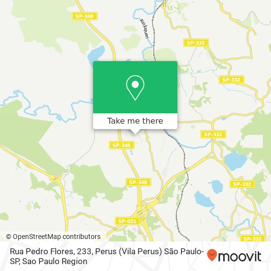 Mapa Rua Pedro Flores, 233, Perus (Vila Perus) São Paulo-SP