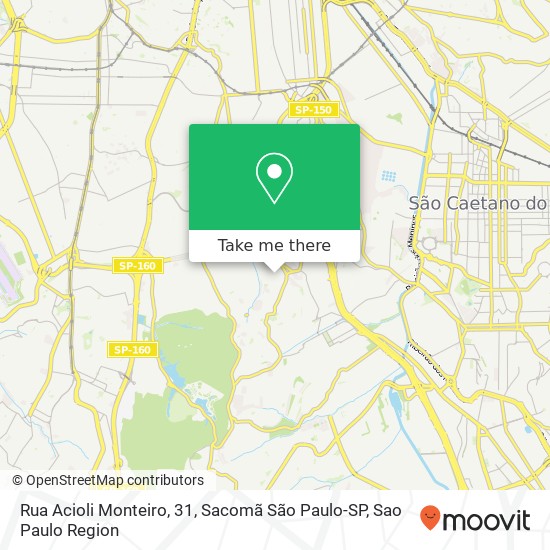 Mapa Rua Acioli Monteiro, 31, Sacomã São Paulo-SP