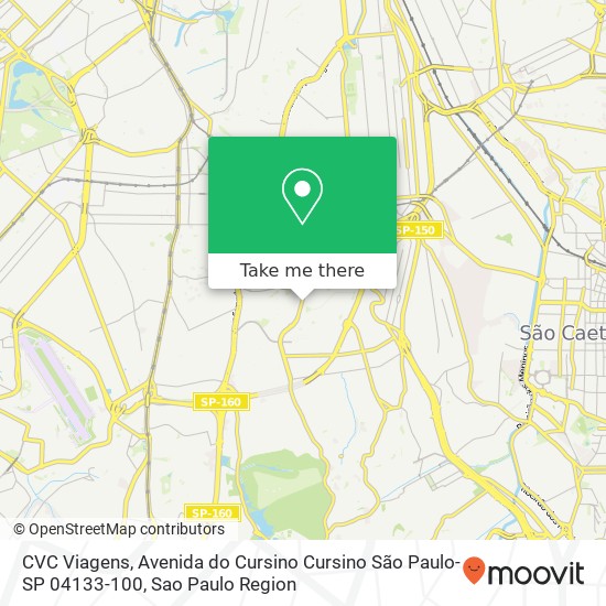 CVC Viagens, Avenida do Cursino Cursino São Paulo-SP 04133-100 map