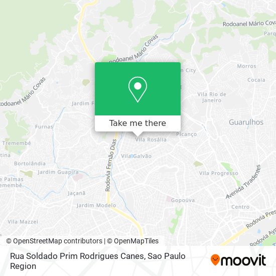 Mapa Rua Soldado Prim Rodrigues Canes