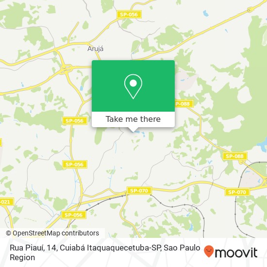 Mapa Rua Piauí, 14, Cuiabá Itaquaquecetuba-SP