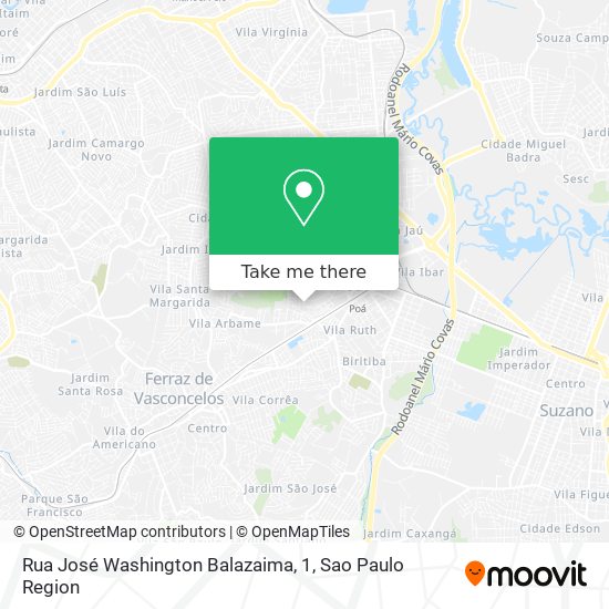 Rua José Washington Balazaima, 1 map