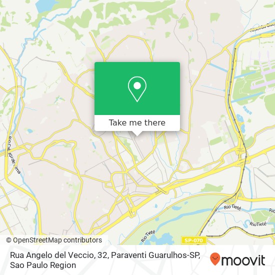 Mapa Rua Angelo del Veccio, 32, Paraventi Guarulhos-SP