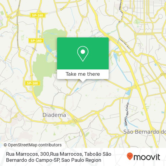 Mapa Rua Marrocos, 300,Rua Marrocos, Taboão São Bernardo do Campo-SP