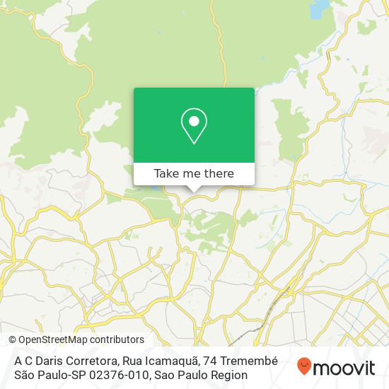 Mapa A C Daris Corretora, Rua Icamaquã, 74 Tremembé São Paulo-SP 02376-010