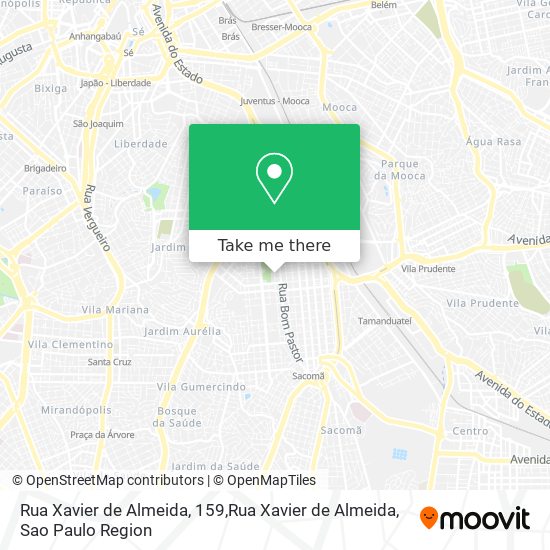 Mapa Rua Xavier de Almeida, 159,Rua Xavier de Almeida