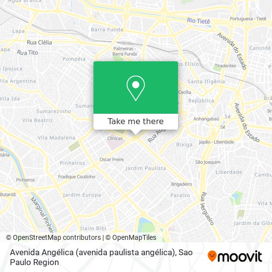 Mapa Avenida Angélica (avenida paulista angélica)
