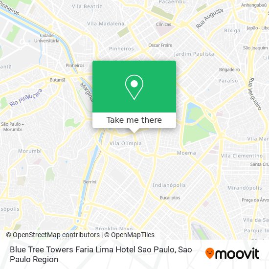 Blue Tree Towers Faria Lima Hotel Sao Paulo map