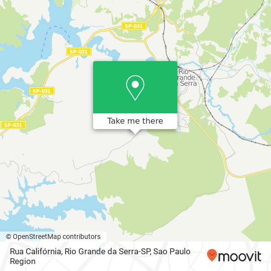 Mapa Rua Califórnia, Rio Grande da Serra-SP