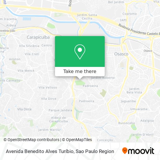 Mapa Avenida Benedito Alves Turíbio