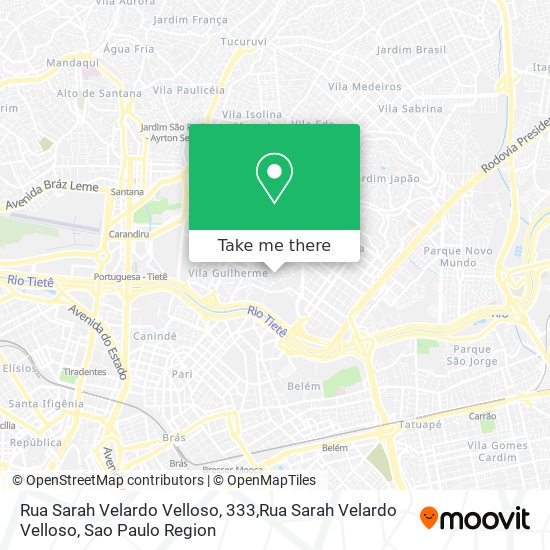 Mapa Rua Sarah Velardo Velloso, 333,Rua Sarah Velardo Velloso