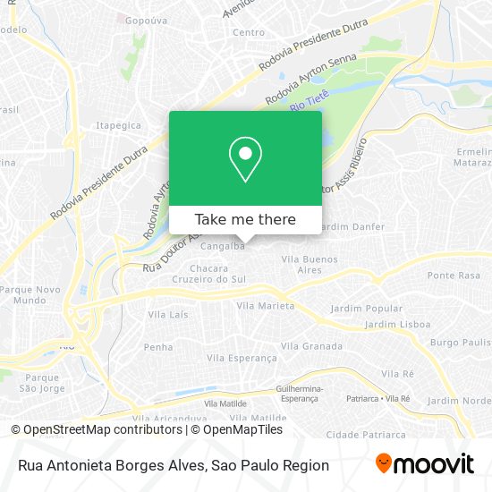 Mapa Rua Antonieta Borges Alves