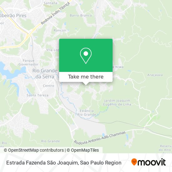 Mapa Estrada Fazenda São Joaquim