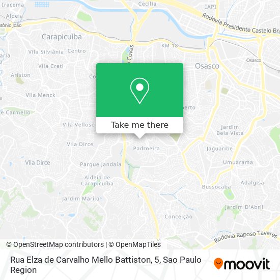 Mapa Rua Elza de Carvalho Mello Battiston, 5