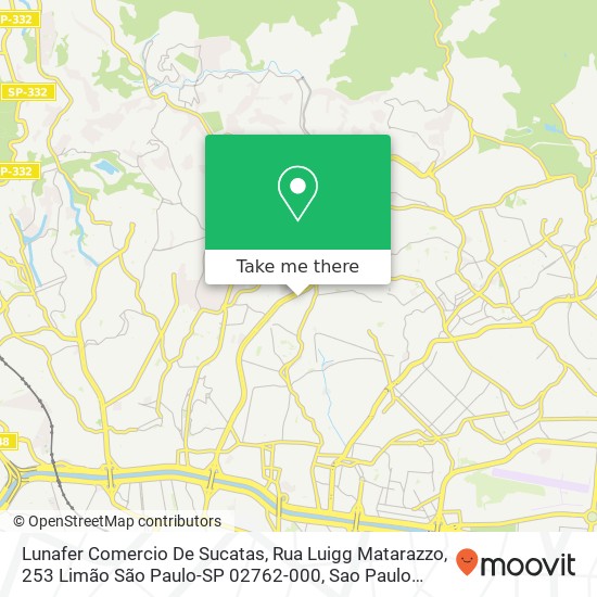 Mapa Lunafer Comercio De Sucatas, Rua Luigg Matarazzo, 253 Limão São Paulo-SP 02762-000