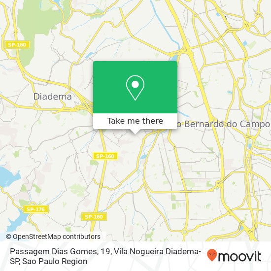 Passagem Dias Gomes, 19, Vila Nogueira Diadema-SP map