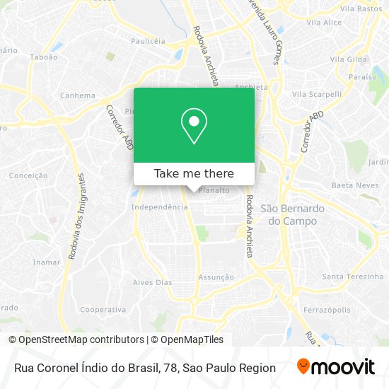 Mapa Rua Coronel Índio do Brasil, 78