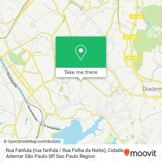 Mapa Rua Fanfula (rua fanfula / Rua Folha da Noite), Cidade Ademar São Paulo-SP