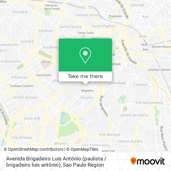 Mapa Avenida Brigadeiro Luís Antônio (paulista / brigadeiro luís antônio)