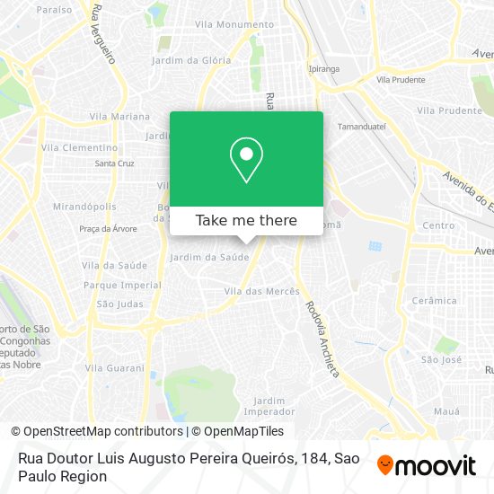 Mapa Rua Doutor Luis Augusto Pereira Queirós, 184