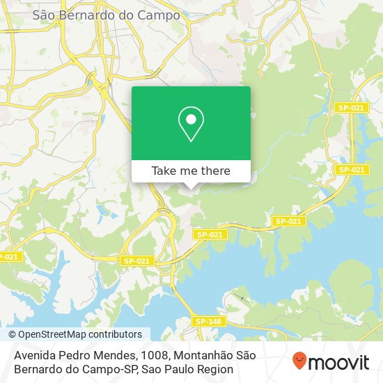 Mapa Avenida Pedro Mendes, 1008, Montanhão São Bernardo do Campo-SP
