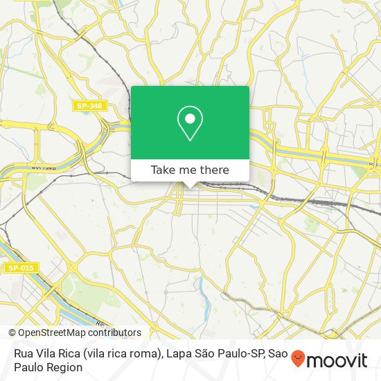 Rua Vila Rica (vila rica roma), Lapa São Paulo-SP map