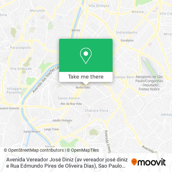 Avenida Vereador José Diniz (av vereador josé diniz e Rua Edmundo Pires de Oliveira Dias) map