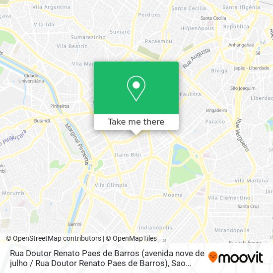 Rua Doutor Renato Paes de Barros (avenida nove de julho / Rua Doutor Renato Paes de Barros) map