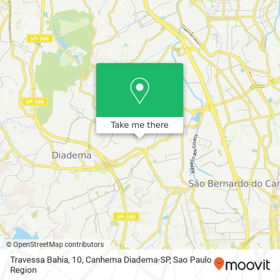 Travessa Bahia, 10, Canhema Diadema-SP map