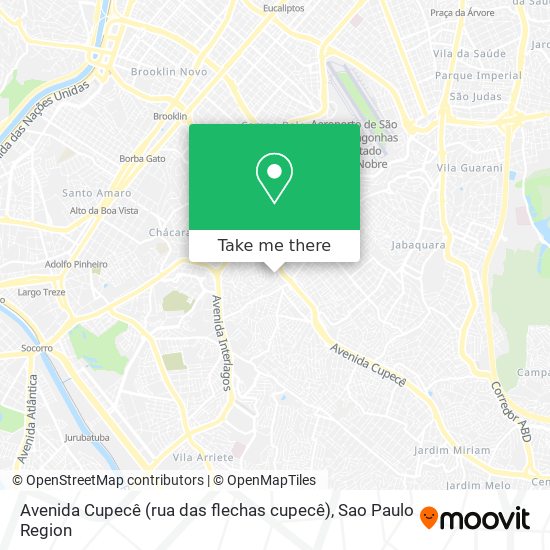 Avenida Cupecê (rua das flechas cupecê) map