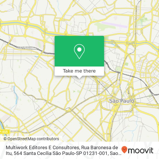 Mapa Multiwork Editores E Consultores, Rua Baronesa de Itu, 564 Santa Cecília São Paulo-SP 01231-001