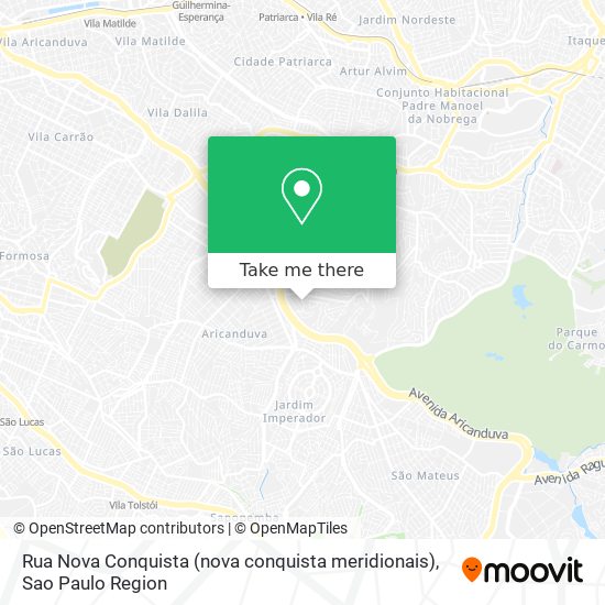 Rua Nova Conquista (nova conquista meridionais) map