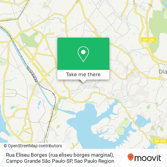 Mapa Rua Eliseu Borges (rua eliseu borges marginal), Campo Grande São Paulo-SP