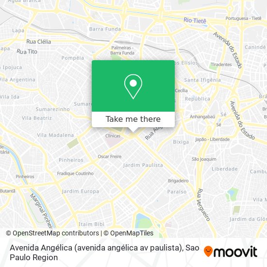 Avenida Angélica (avenida angélica av paulista) map