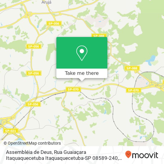 Mapa Assembléia de Deus, Rua Guaiaçara Itaquaquecetuba Itaquaquecetuba-SP 08589-240