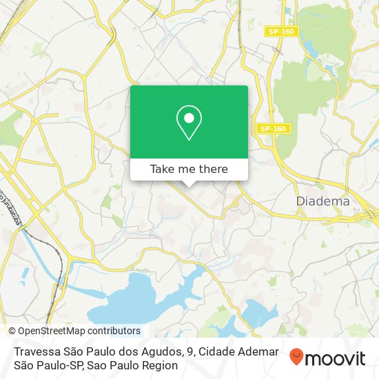 Mapa Travessa São Paulo dos Agudos, 9, Cidade Ademar São Paulo-SP