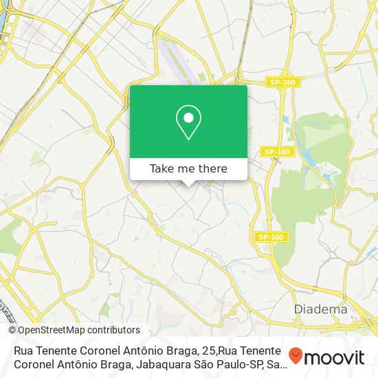 Rua Tenente Coronel Antônio Braga, 25,Rua Tenente Coronel Antônio Braga, Jabaquara São Paulo-SP map